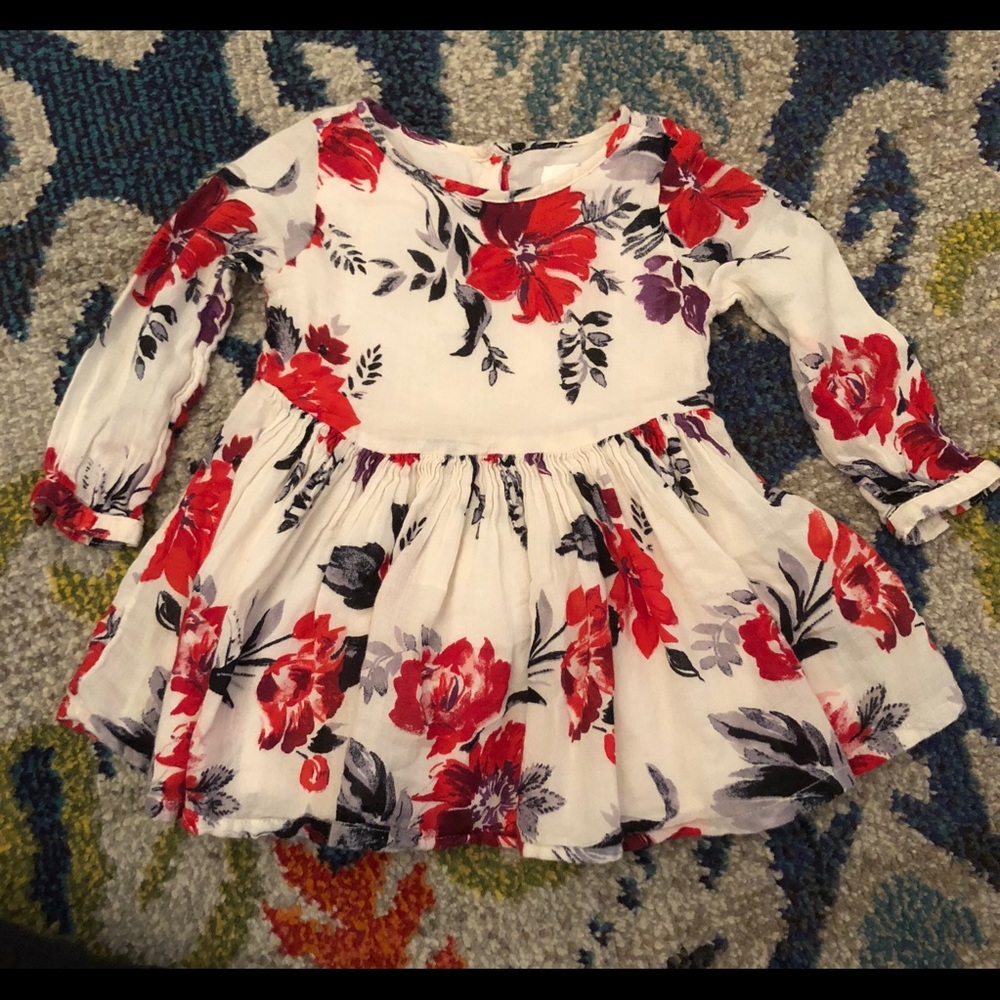 Old Navy dress, baby girl lined floral 18-24 month